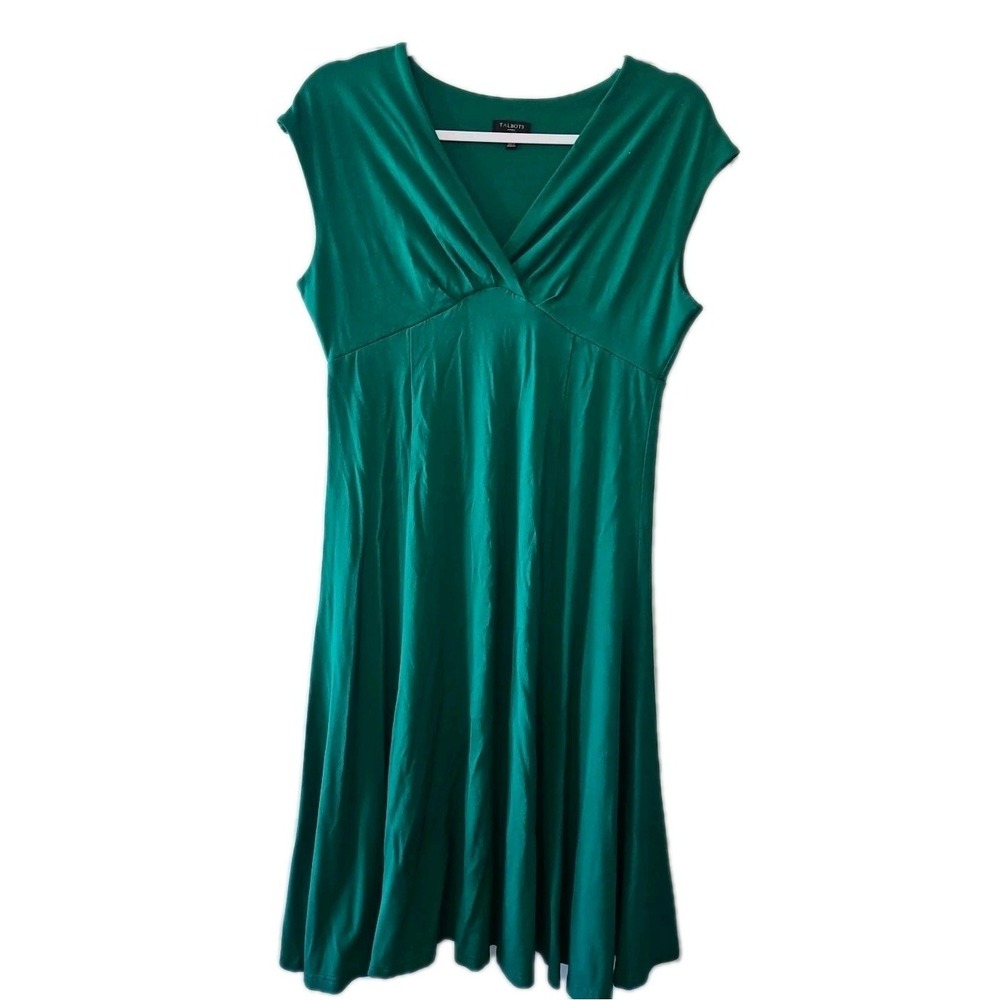 Talbots Dress Womens Mp Emerald Green Knee Length Sleeveless Mother of The Bride
